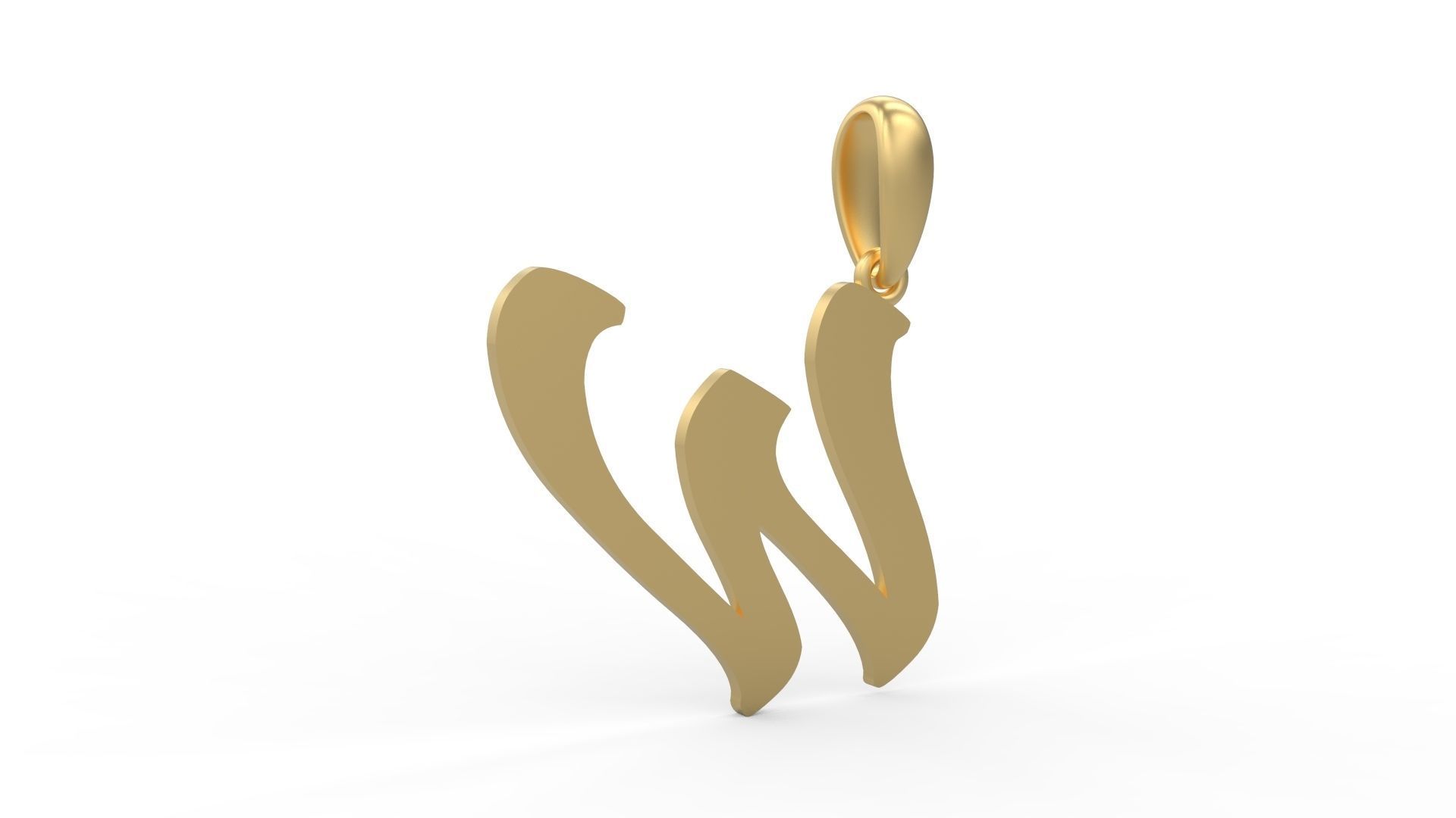 Initial Letters Pendant Sounding W 3D print model_2