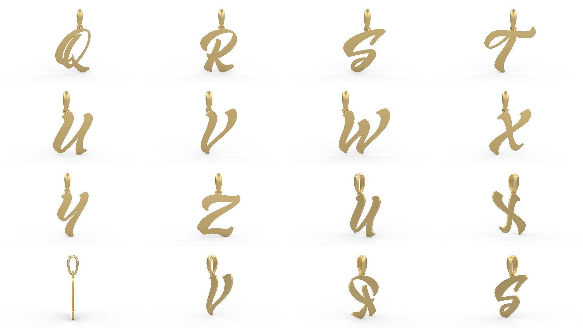 Initial Letters Pendant Alphabets Sounding 3D Model Collection_1