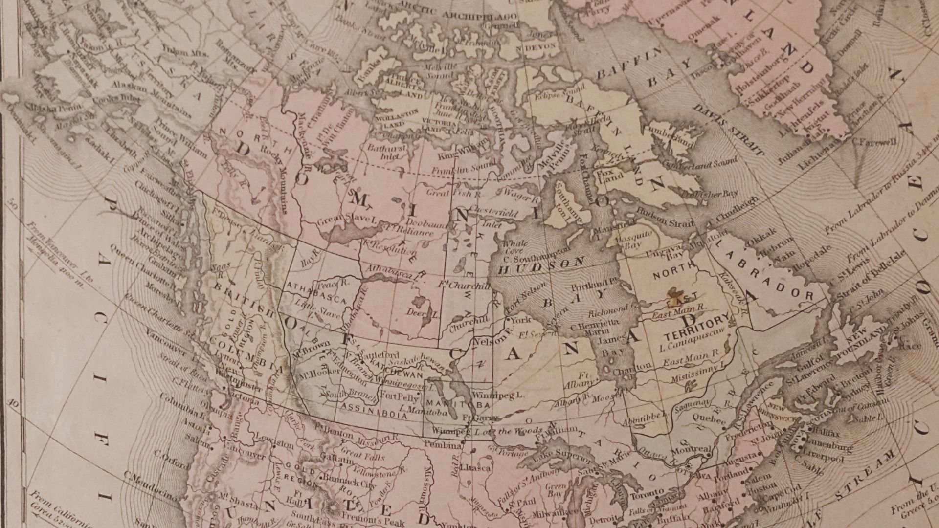 1800 Map of North America Low-poly 3D model_3