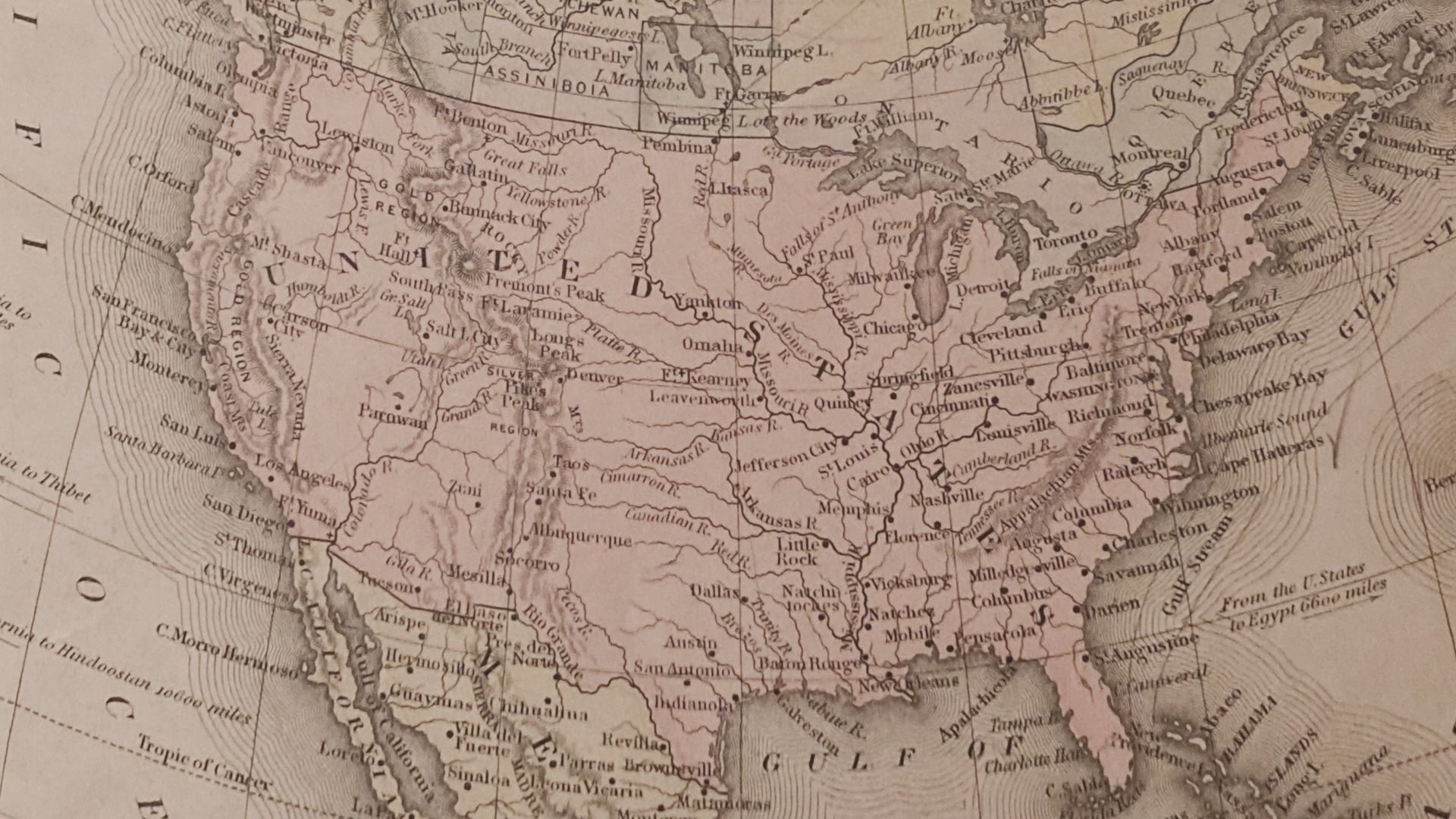 1800 Map of North America Low-poly 3D model_2