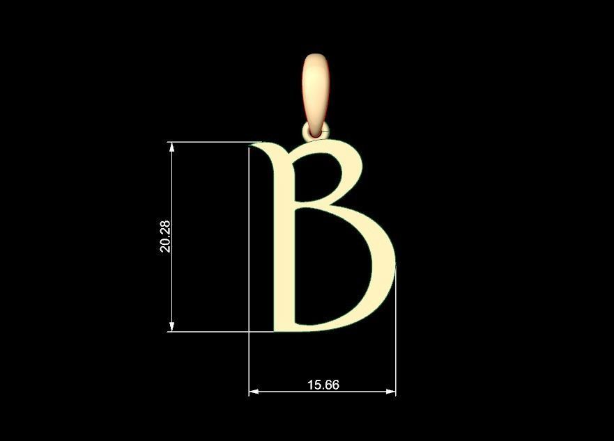 Initial Letters Pendant Stonehenge B 3D print model_4