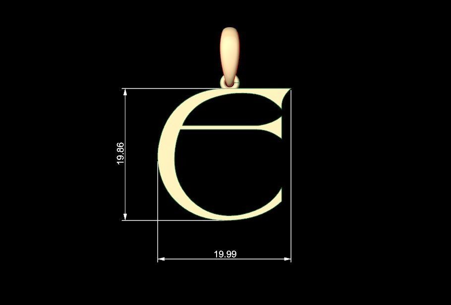 Initial Letters Pendant Stonehenge E 3D print model_4