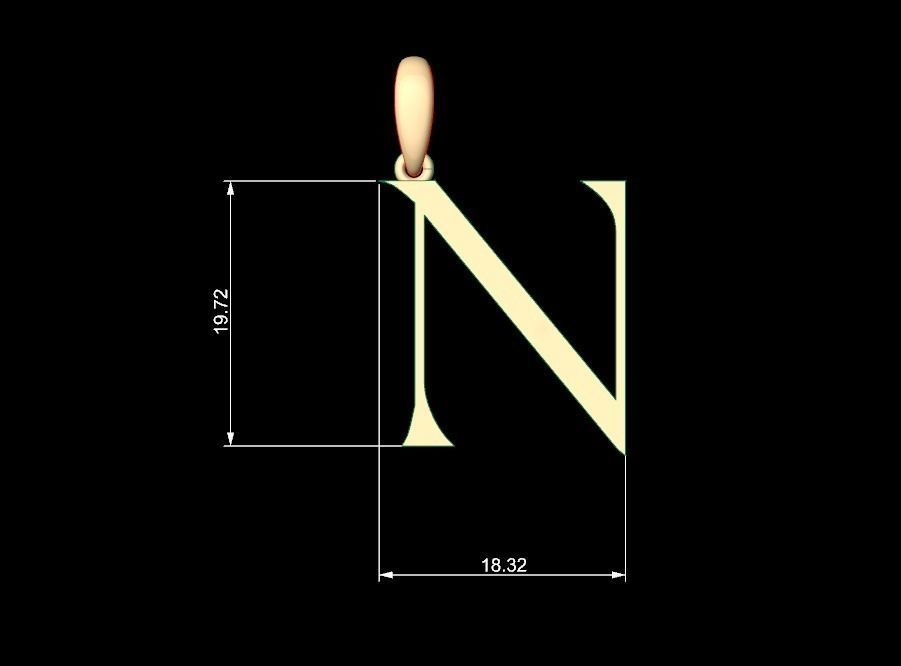 Initial Letters Pendant Stonehenge N 3D print model_4