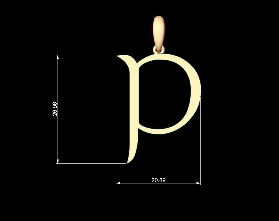 Initial Letters Pendant Stonehenge P 3D print model_4