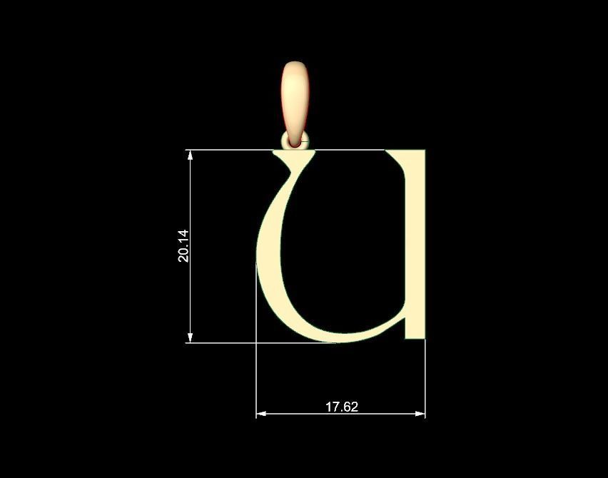 Initial Letters Pendant Stonehenge U 3D print model_4