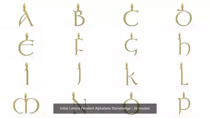 Initial Letters Pendant Alphabets Stonehenge