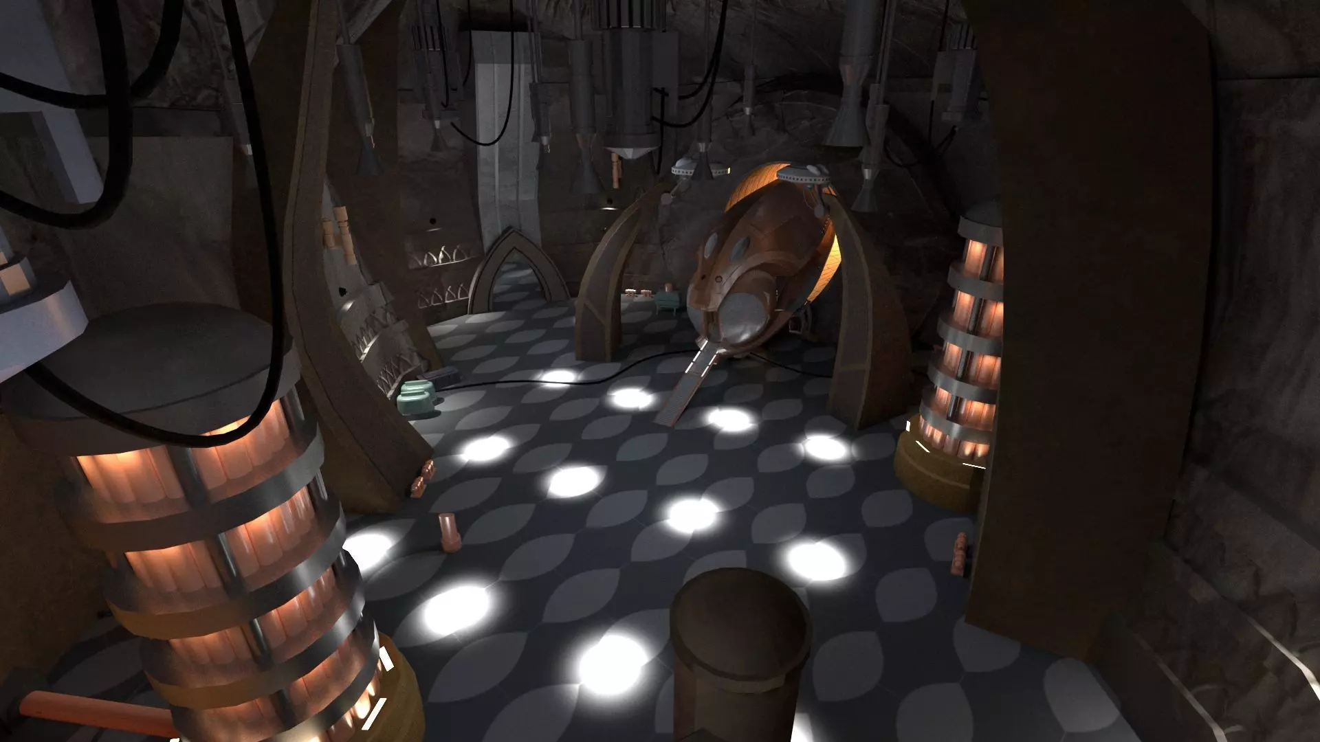 Star Wars - Dookus secret hangar Low-poly 3D model_0