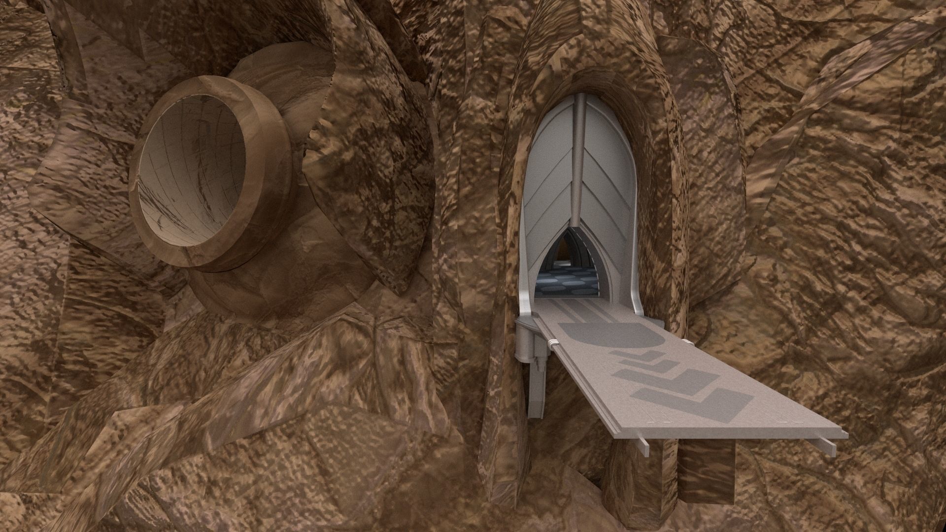 Star Wars - Dookus secret hangar Low-poly 3D model_3
