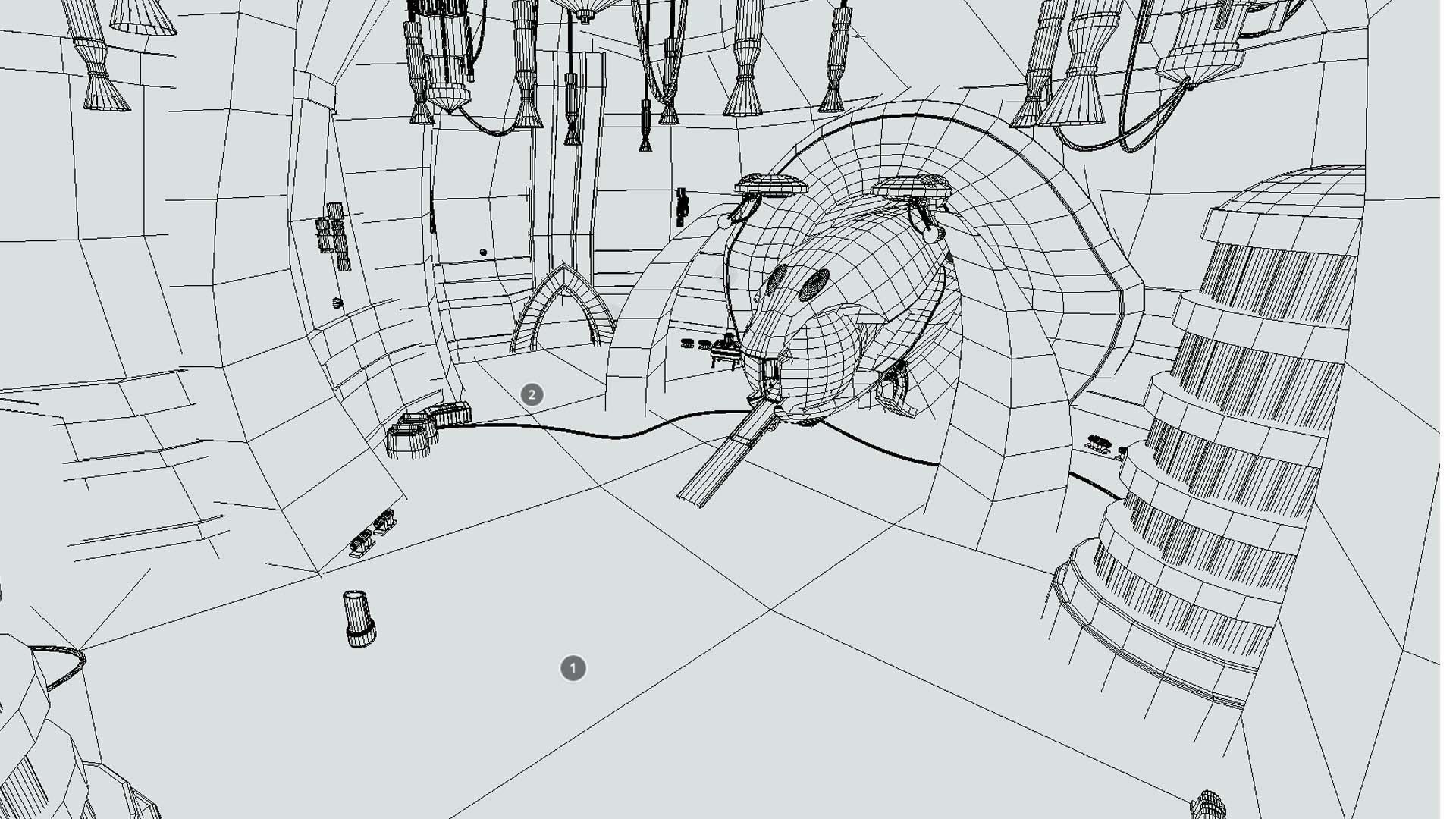 Star Wars - Dookus secret hangar Low-poly 3D model_6
