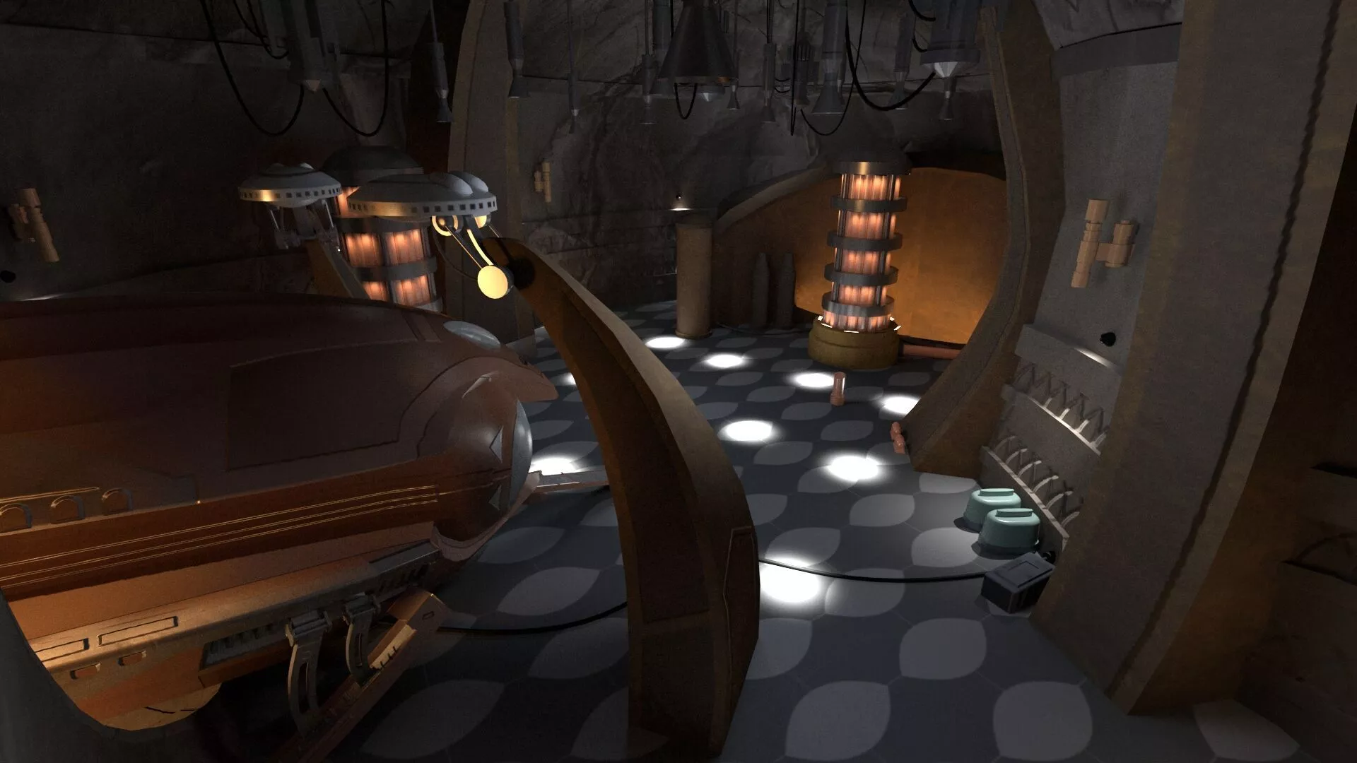 Star Wars - Dookus secret hangar Low-poly 3D model