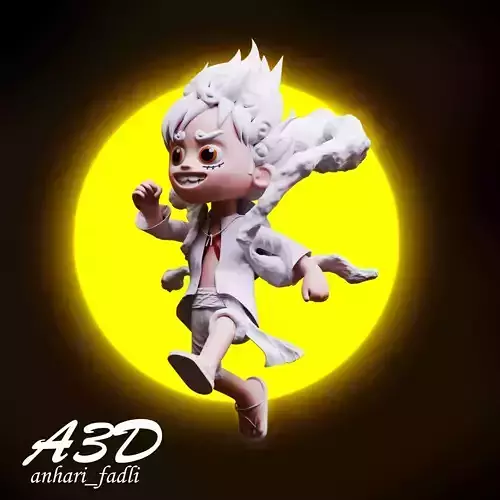 cute luffy gear 5 nika