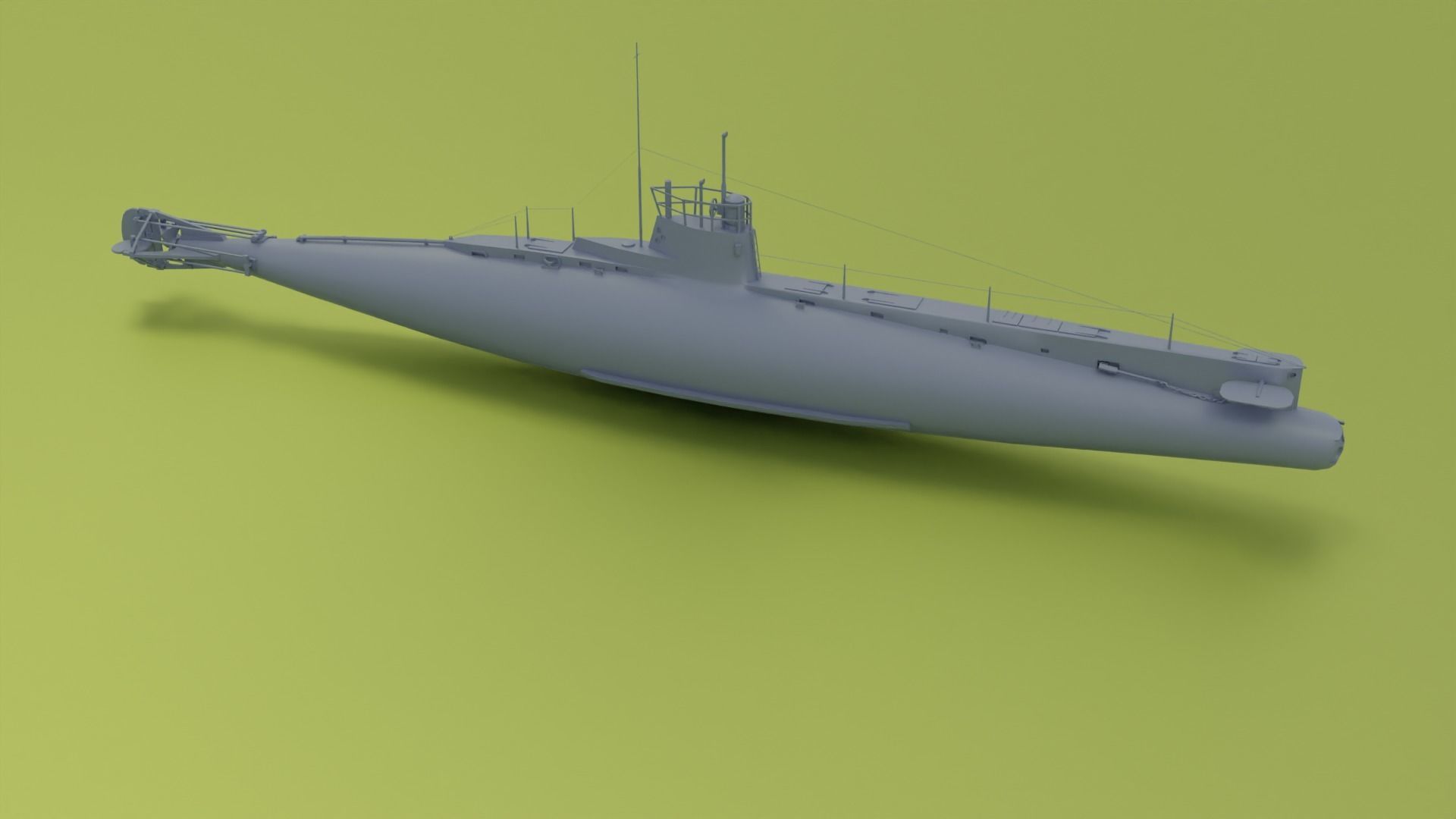 British C-Class submarine Low-poly 3D model_9