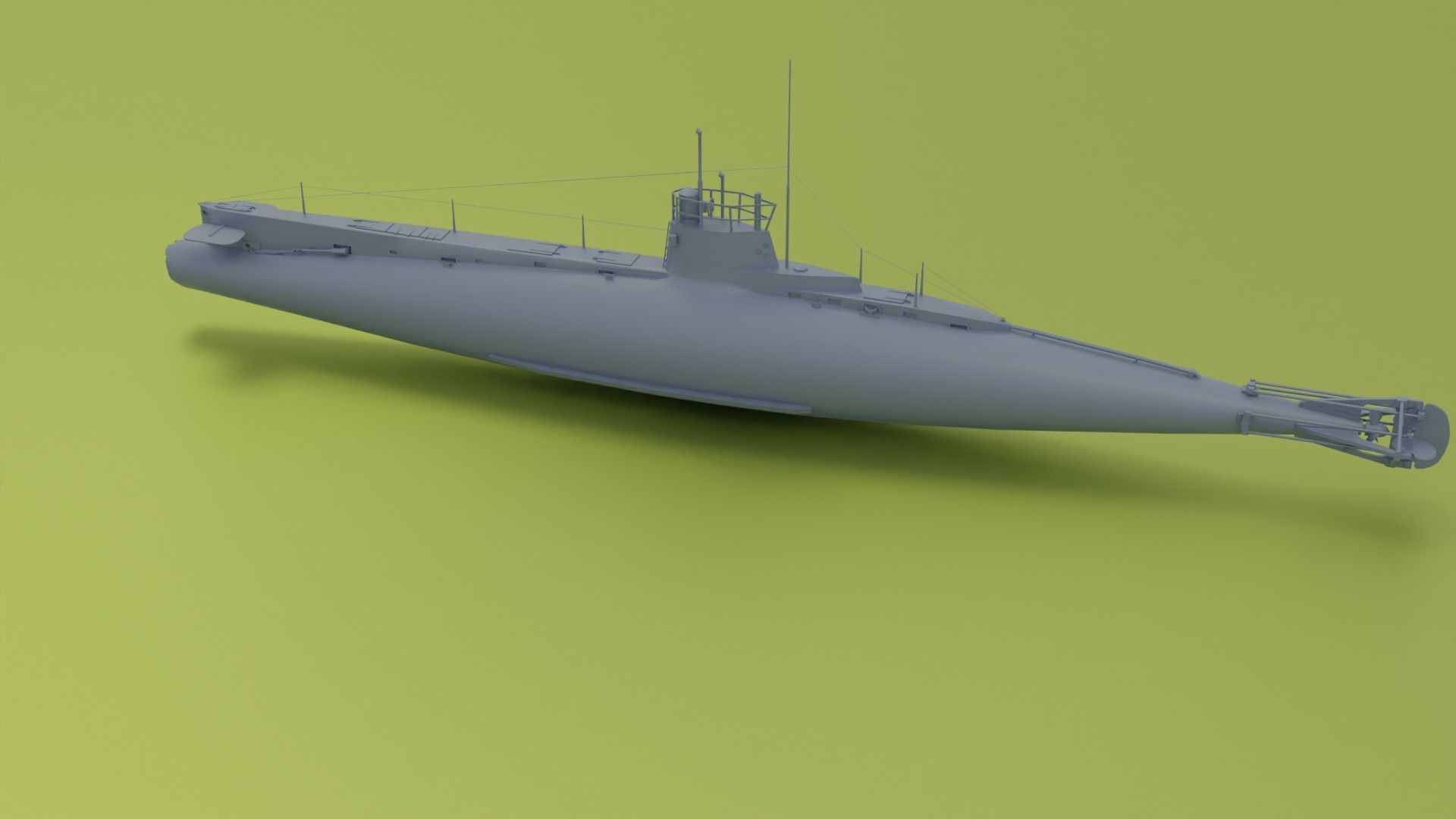 British C-Class submarine Low-poly 3D model_5