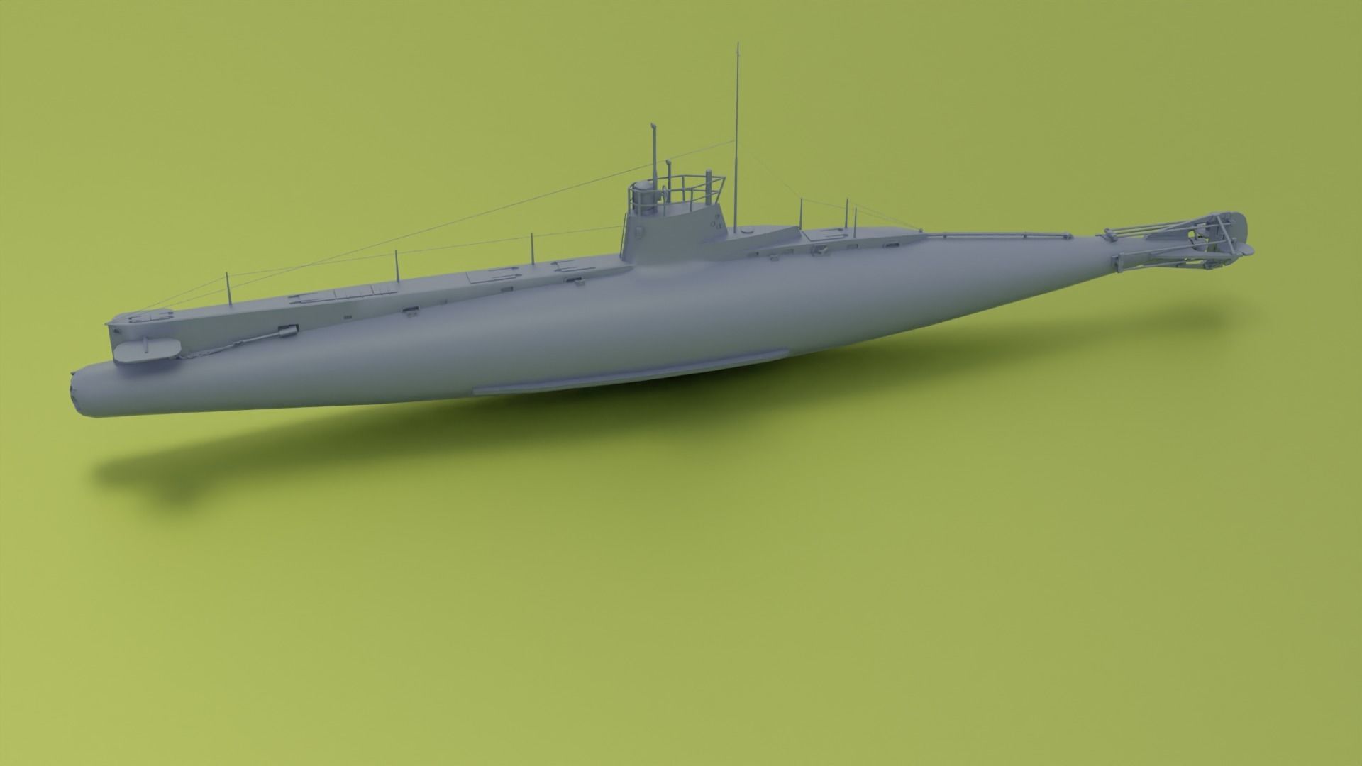 British C-Class submarine Low-poly 3D model_4