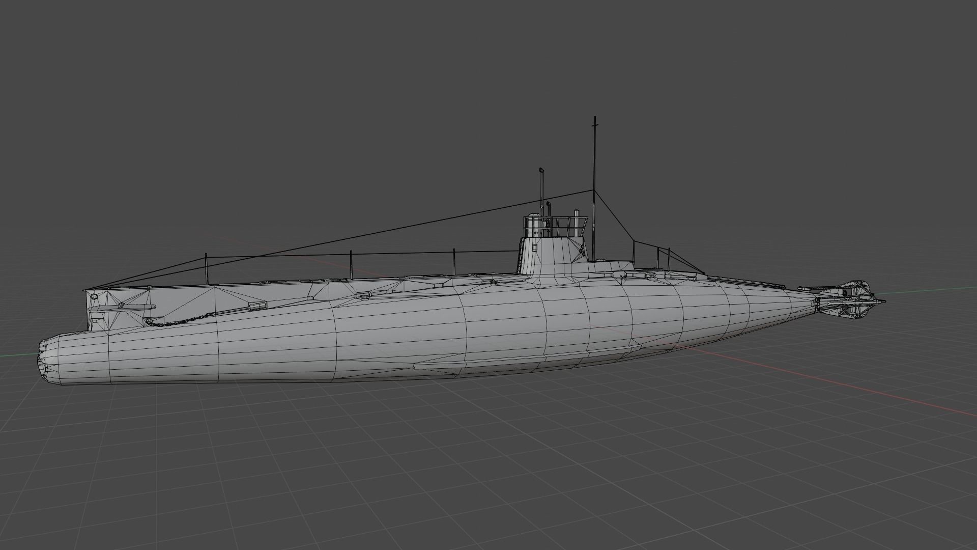 British C-Class submarine Low-poly 3D model_19