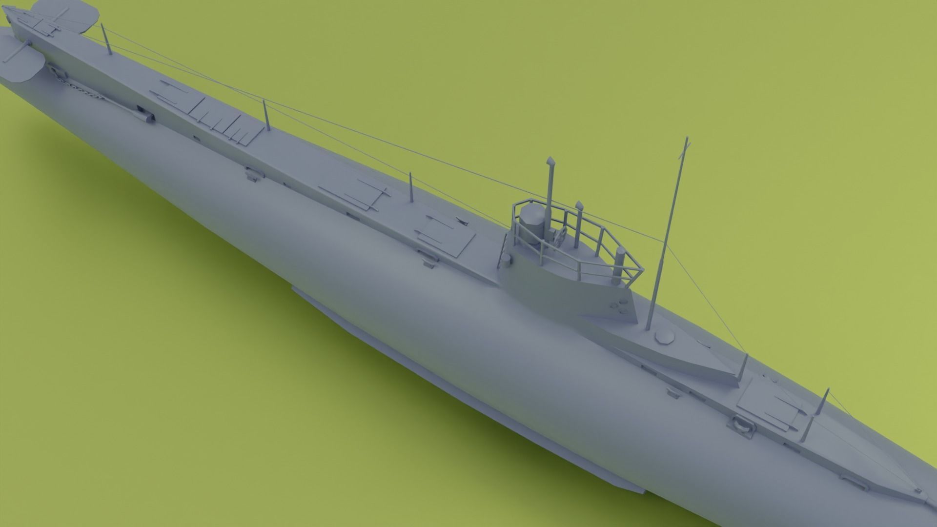 British C-Class submarine Low-poly 3D model_17