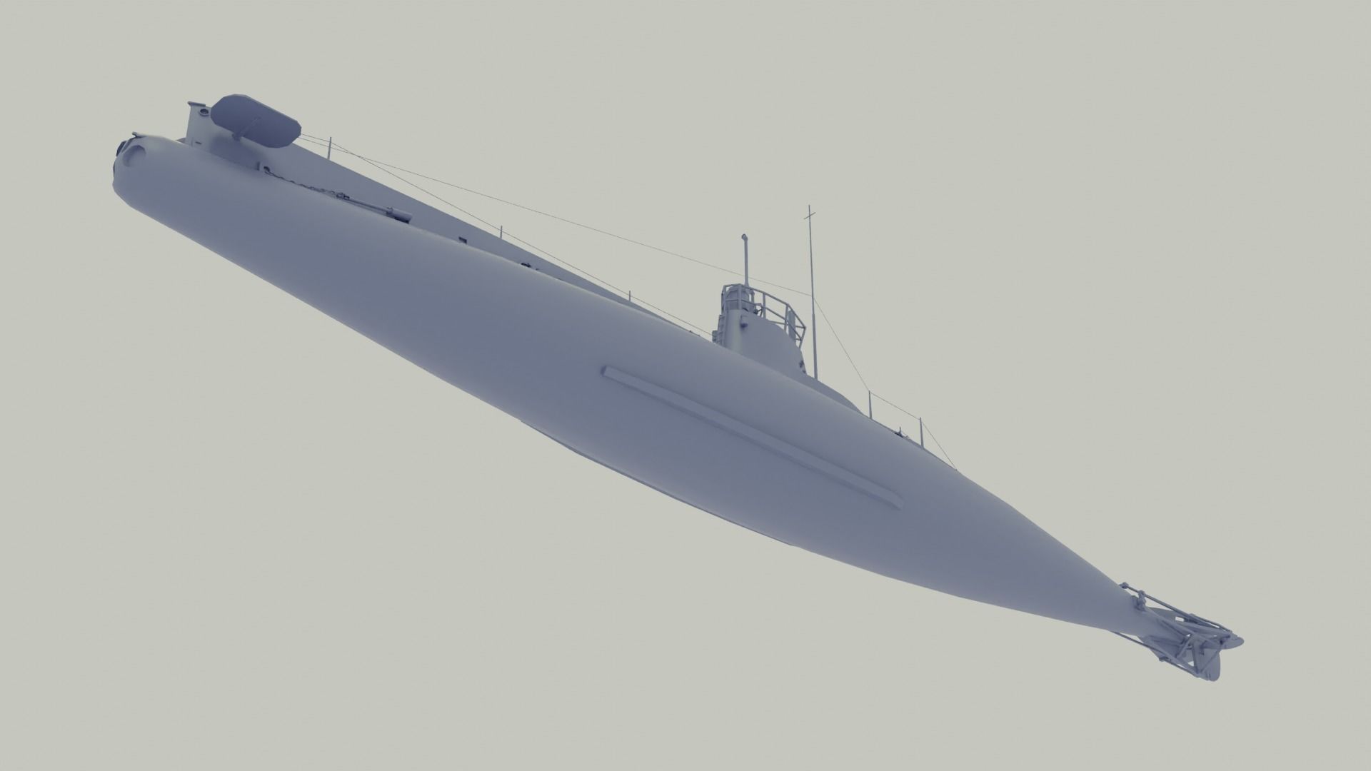 British C-Class submarine Low-poly 3D model_18