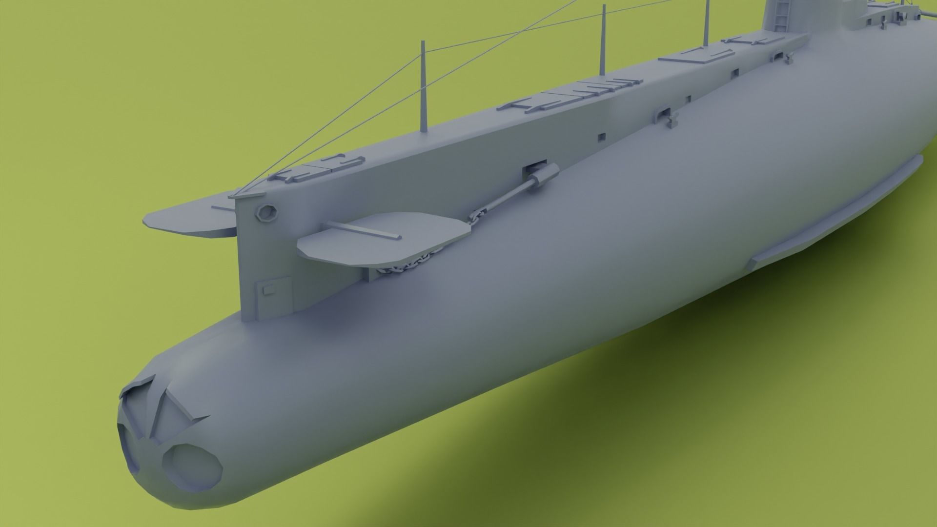 British C-Class submarine Low-poly 3D model_15