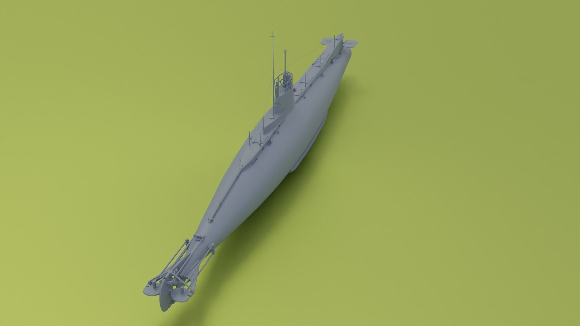 British C-Class submarine Low-poly 3D model_7
