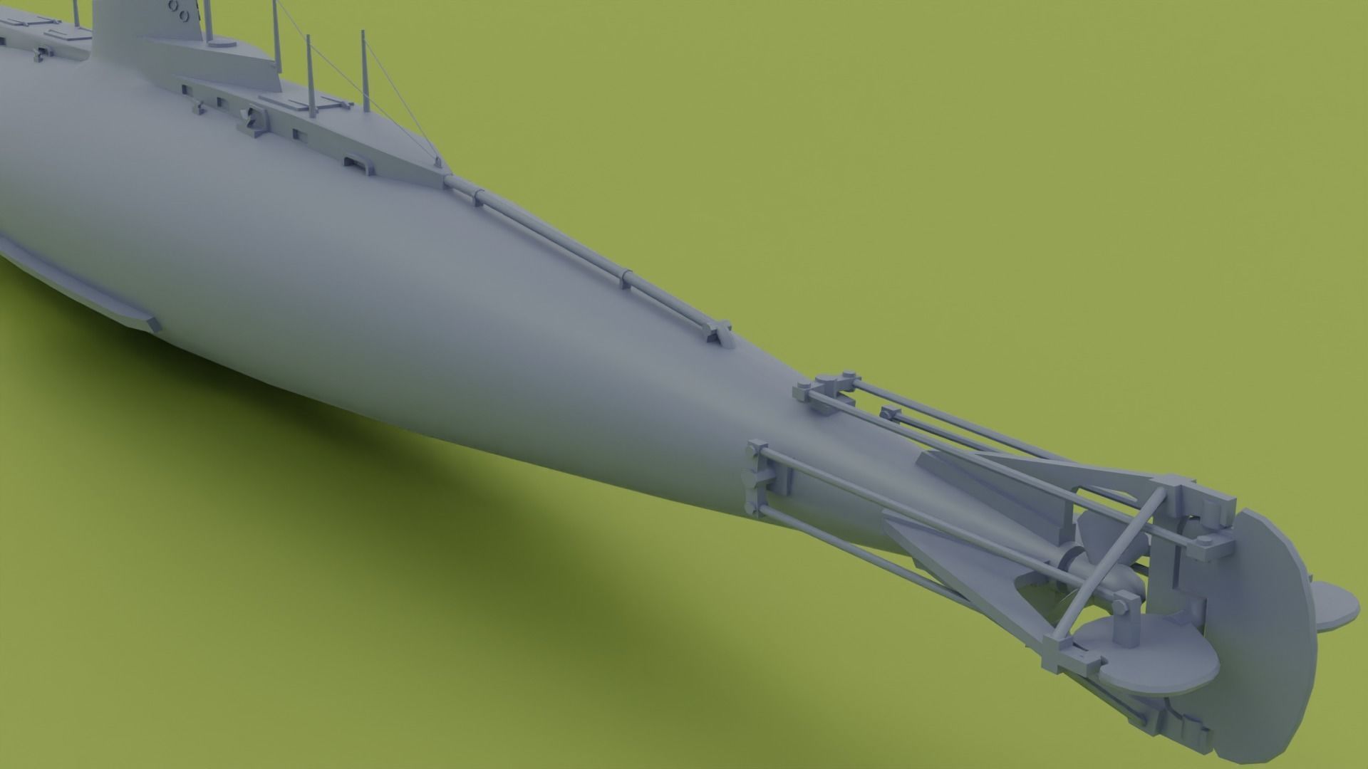 British C-Class submarine Low-poly 3D model_16