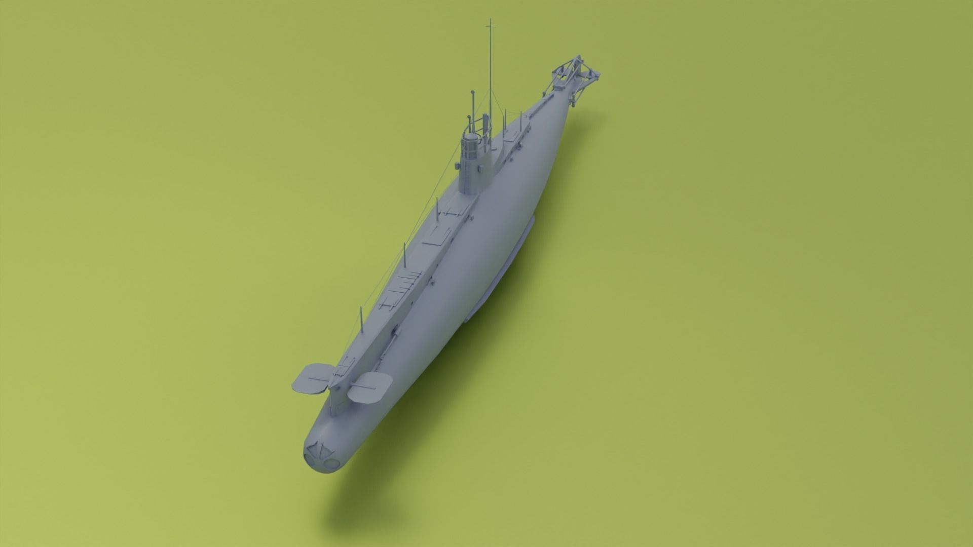 British C-Class submarine Low-poly 3D model_11