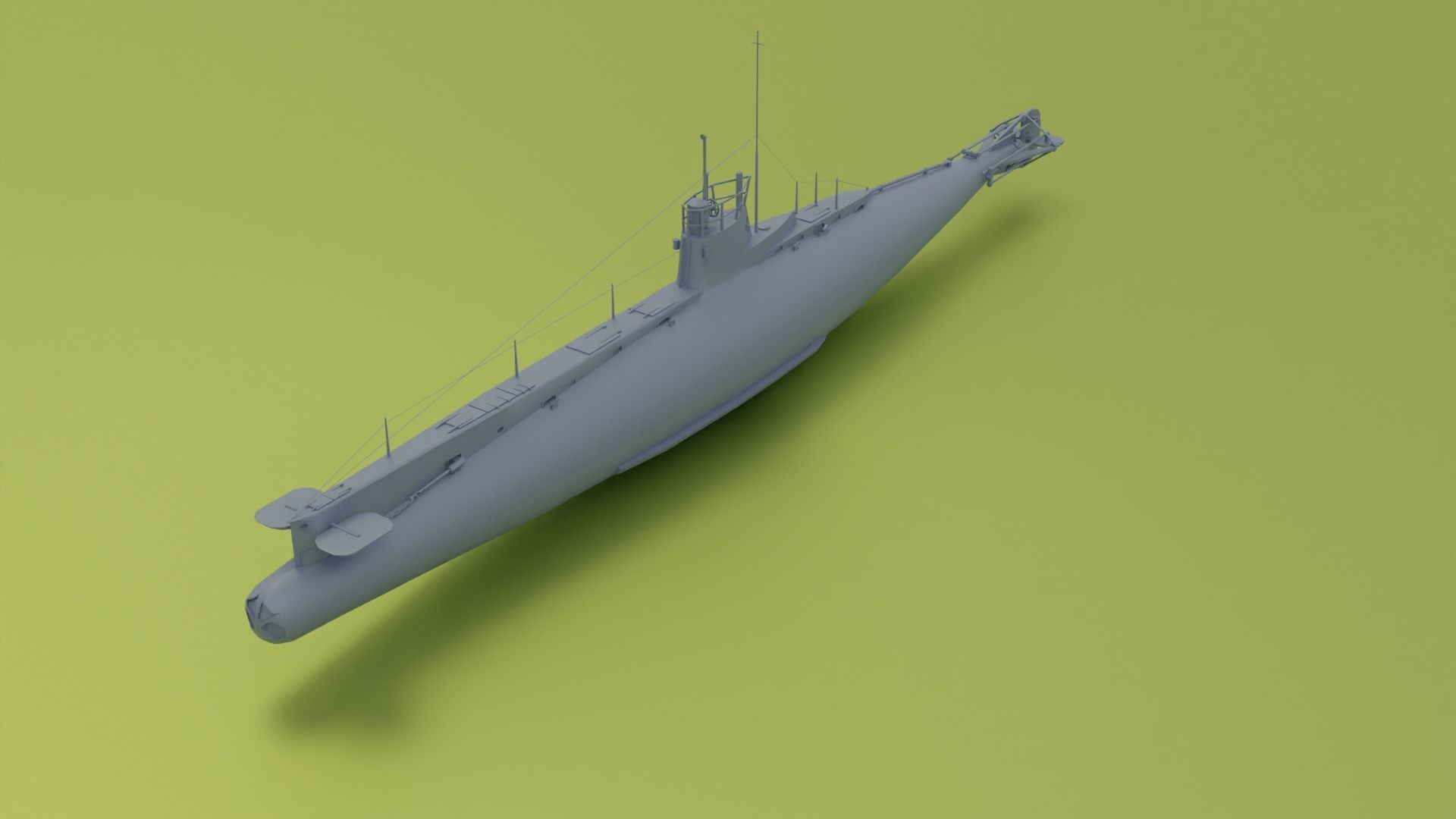 British C-Class submarine Low-poly 3D model_3