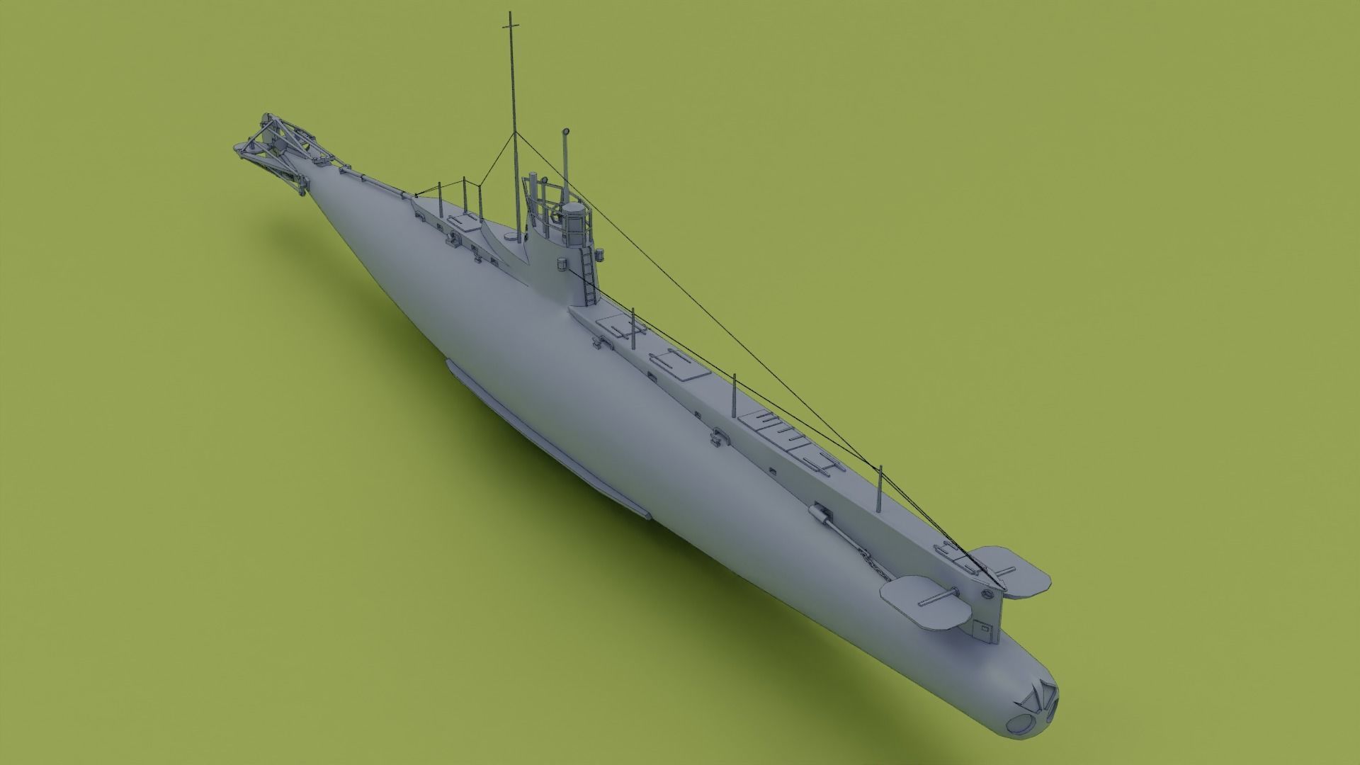 British C-Class submarine Low-poly 3D model_2