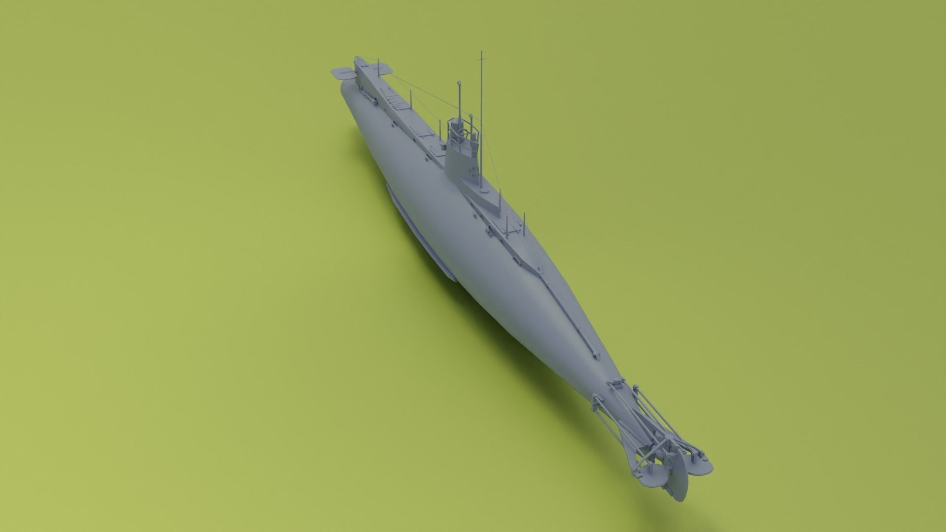 British C-Class submarine Low-poly 3D model_6