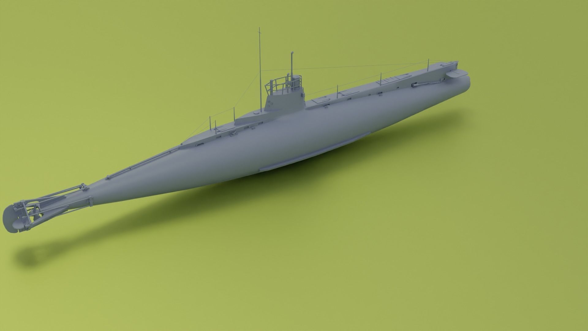 British C-Class submarine Low-poly 3D model_8
