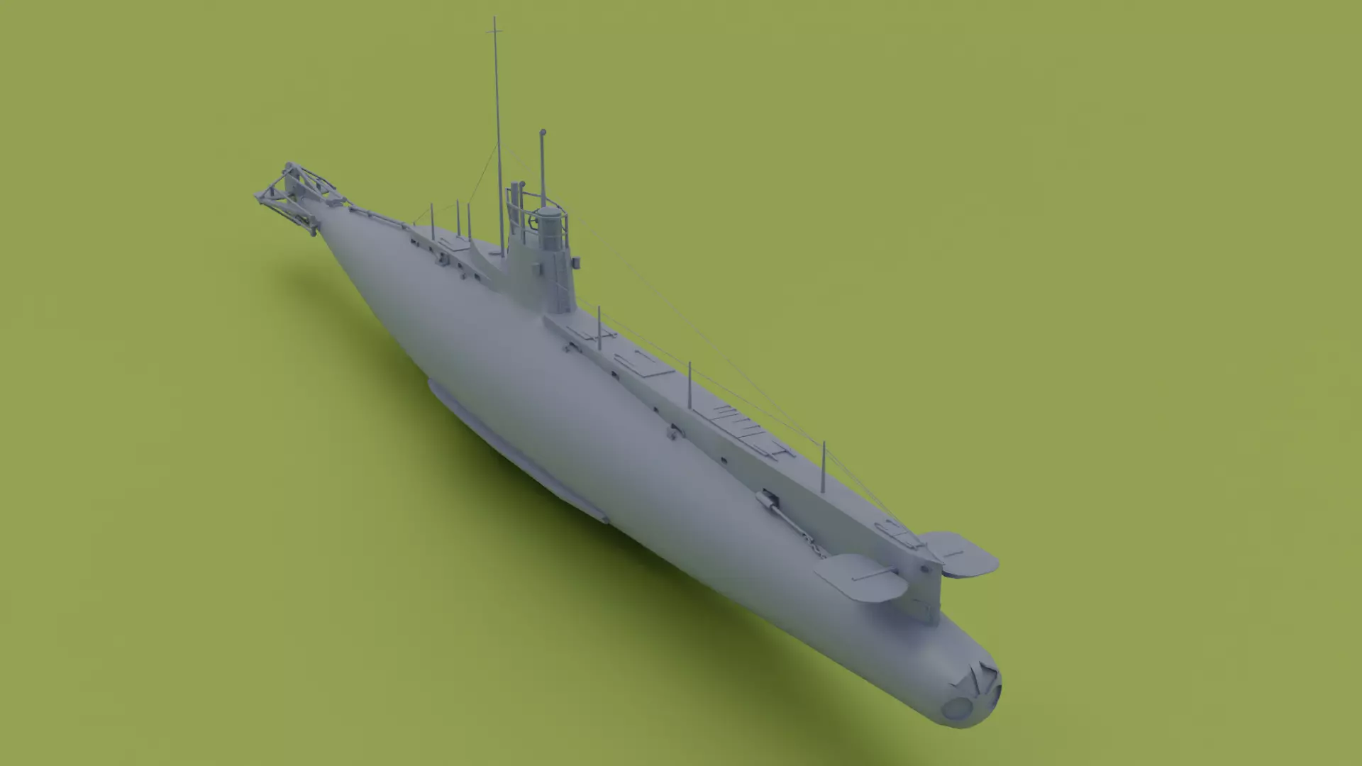British C-Class submarine Low-poly 3D model_0