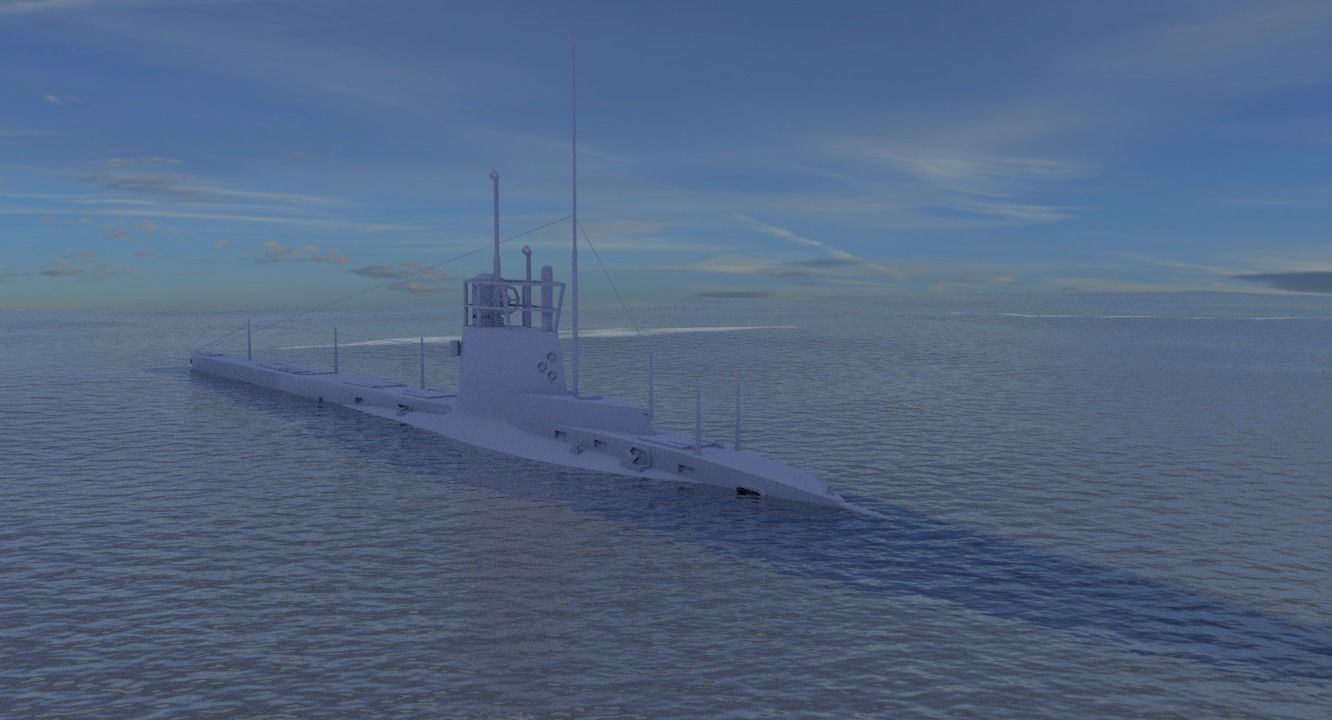 British C-Class submarine Low-poly 3D model_22