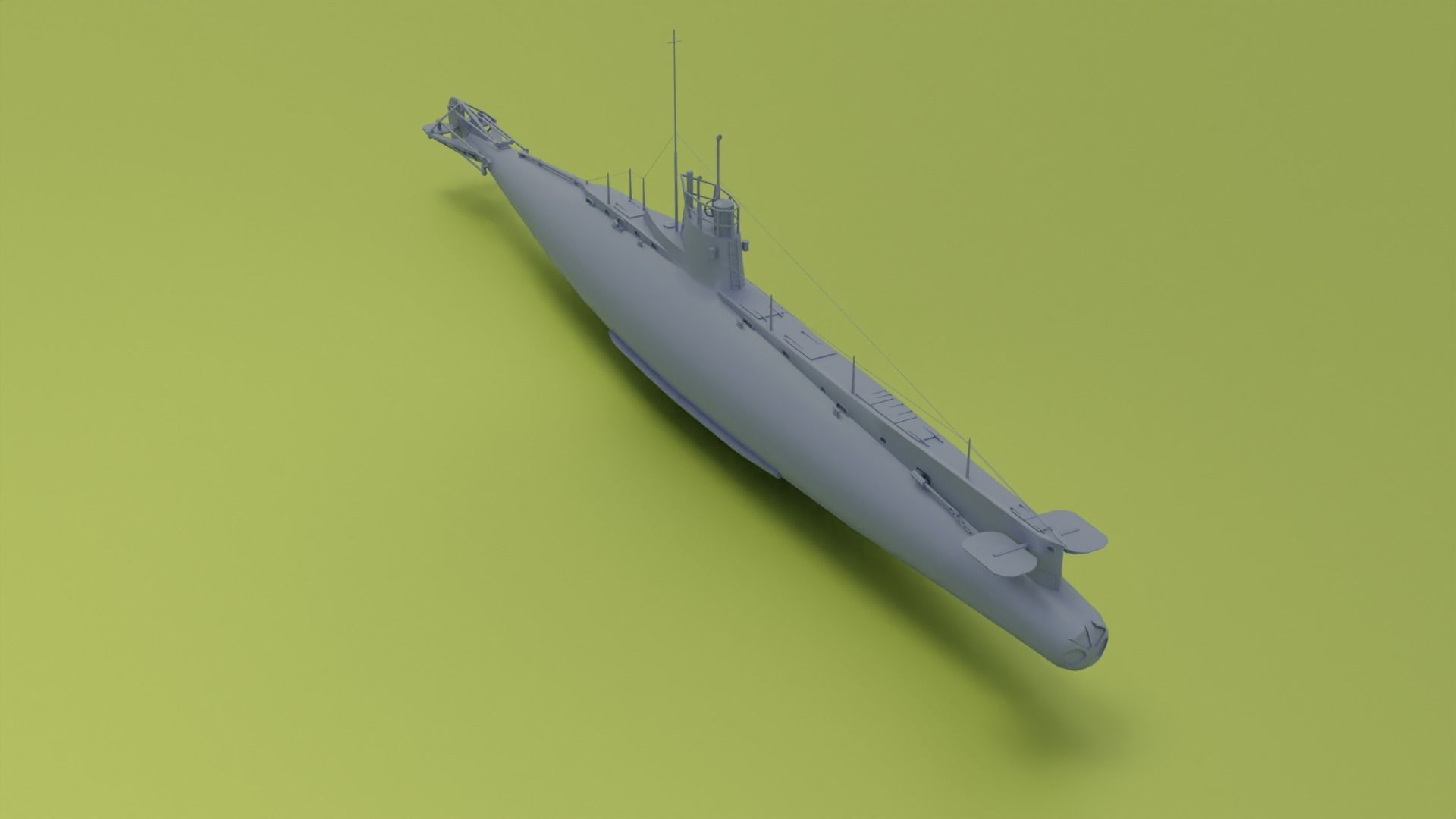British C-Class submarine Low-poly 3D model_10