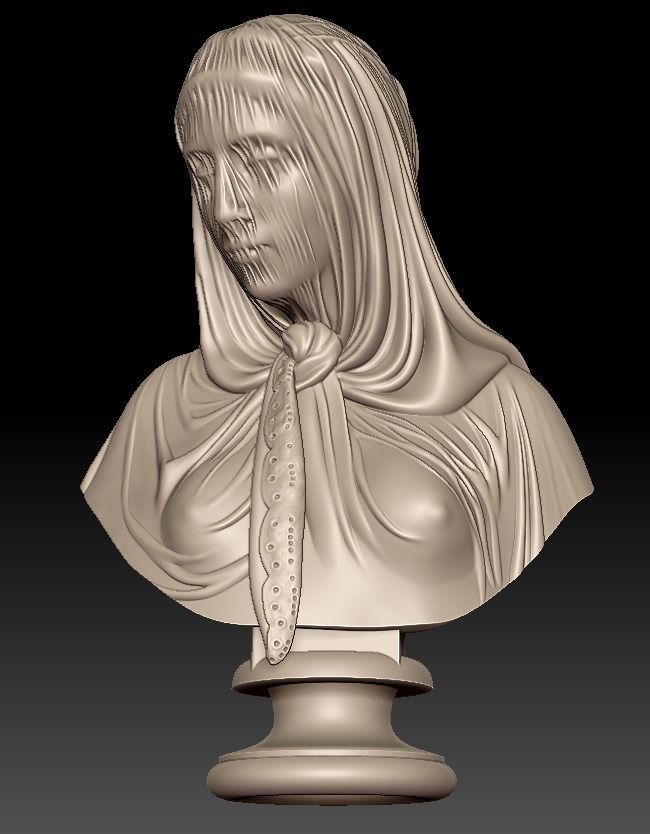 The Veiled woman of Giovanni Battista Lombardi 3D print model 3D print model_2