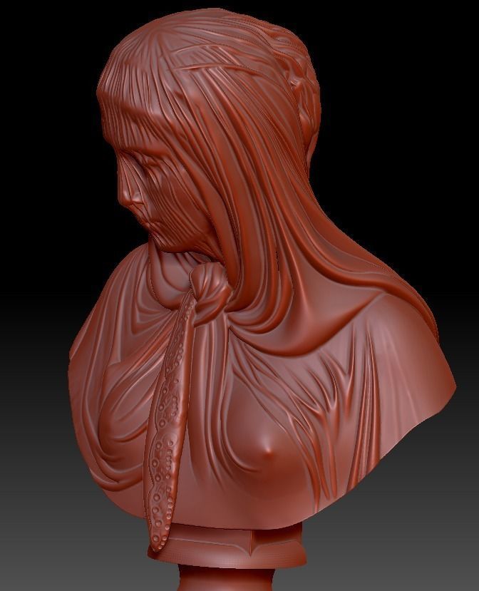 The Veiled woman of Giovanni Battista Lombardi 3D print model 3D print model_12