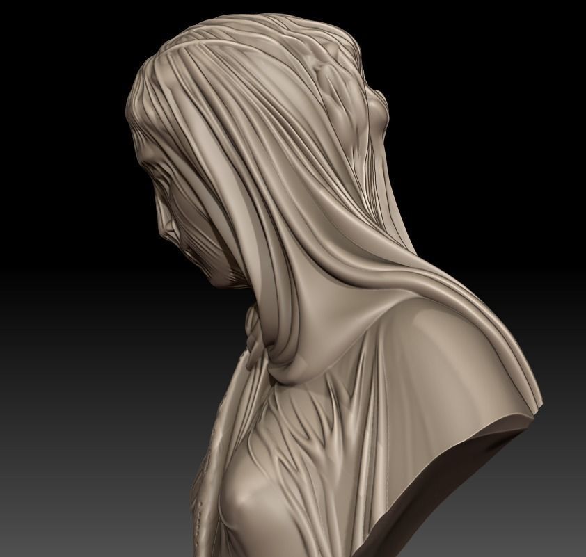 The Veiled woman of Giovanni Battista Lombardi 3D print model 3D print model_5