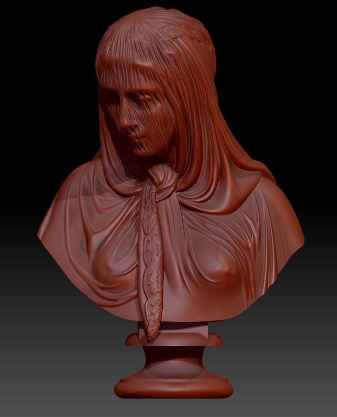 The Veiled woman of Giovanni Battista Lombardi 3D print model 3D print model_10