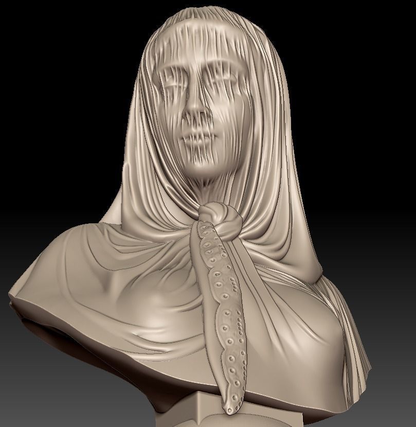 The Veiled woman of Giovanni Battista Lombardi 3D print model 3D print model_23
