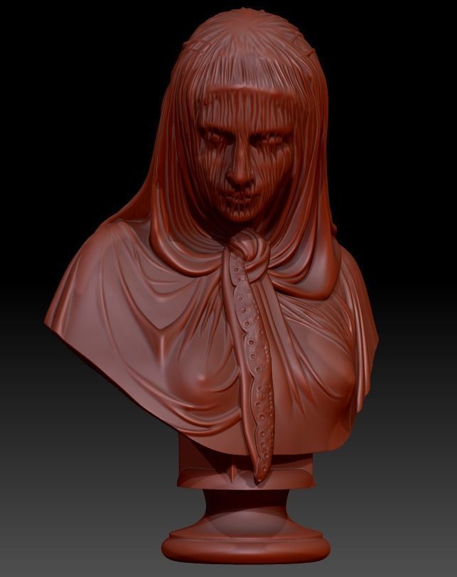 The Veiled woman of Giovanni Battista Lombardi 3D print model 3D print model_9