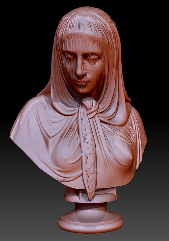 The Veiled woman of Giovanni Battista Lombardi 3D print model 3D print model_16