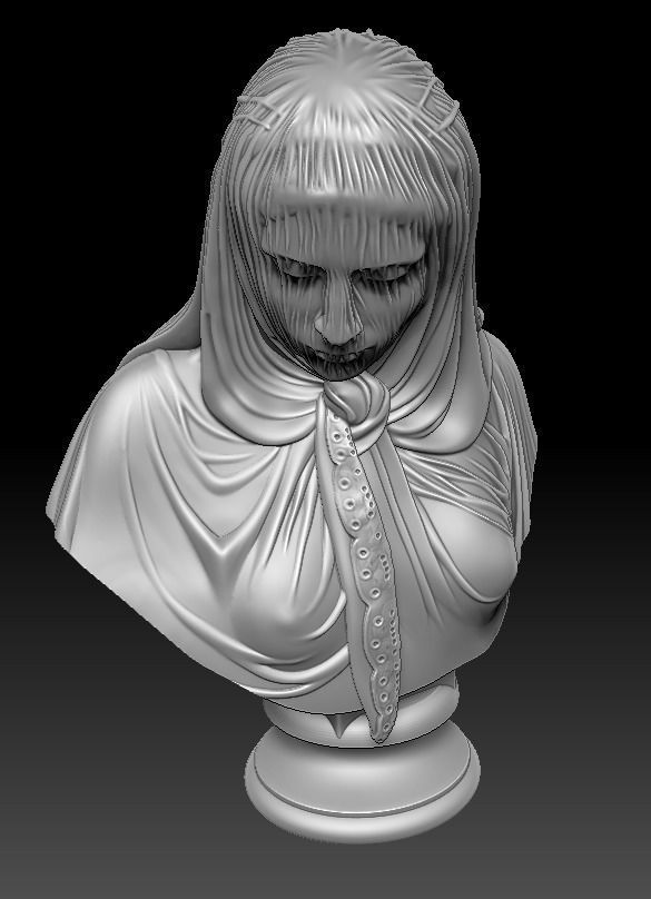 The Veiled woman of Giovanni Battista Lombardi 3D print model 3D print model_7