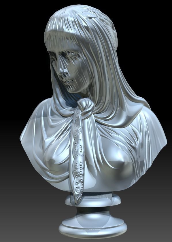 The Veiled woman of Giovanni Battista Lombardi 3D print model 3D print model_11