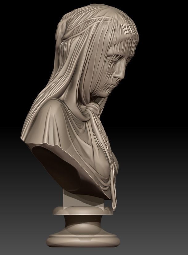 The Veiled woman of Giovanni Battista Lombardi 3D print model 3D print model_31