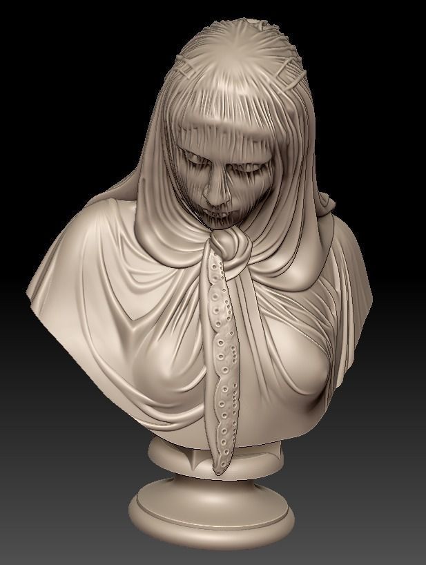 The Veiled woman of Giovanni Battista Lombardi 3D print model 3D print model_25