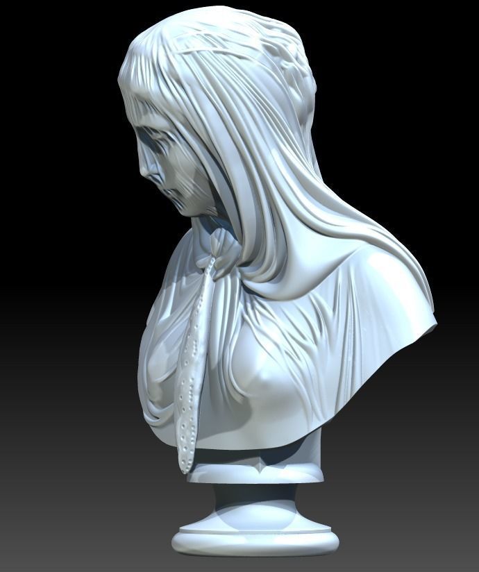 The Veiled woman of Giovanni Battista Lombardi 3D print model 3D print model_21