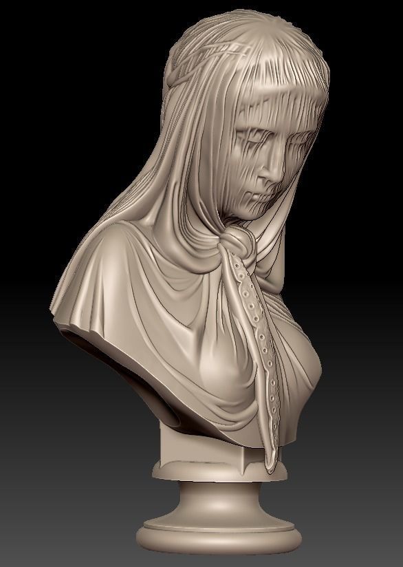 The Veiled woman of Giovanni Battista Lombardi 3D print model 3D print model_27