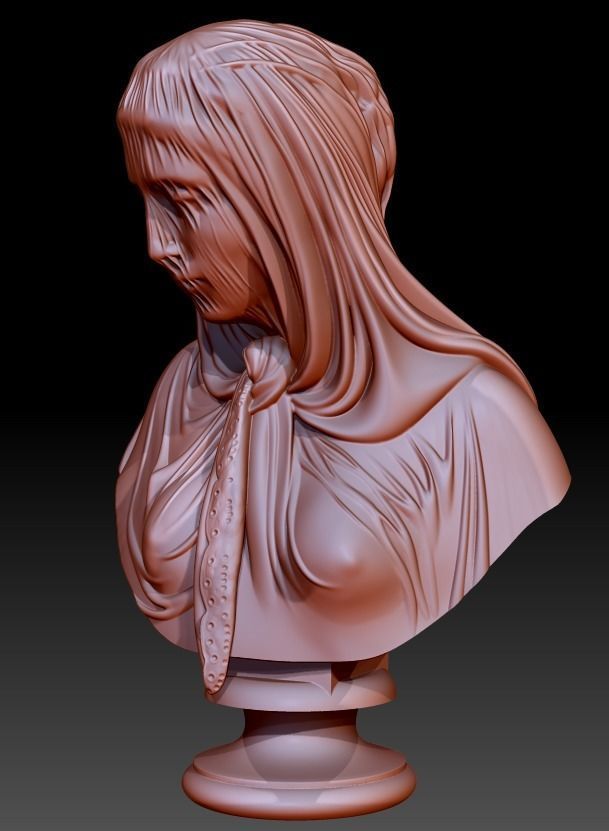 The Veiled woman of Giovanni Battista Lombardi 3D print model 3D print model_6