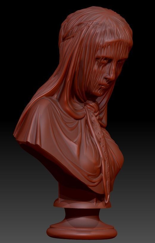 The Veiled woman of Giovanni Battista Lombardi 3D print model 3D print model_15