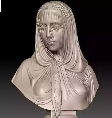 The Veiled woman  of Giovanni Battista Lombardi 3D print model 3D print model