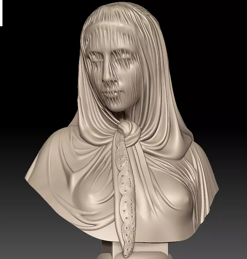 The Veiled woman of Giovanni Battista Lombardi 3D print model 3D print model_0