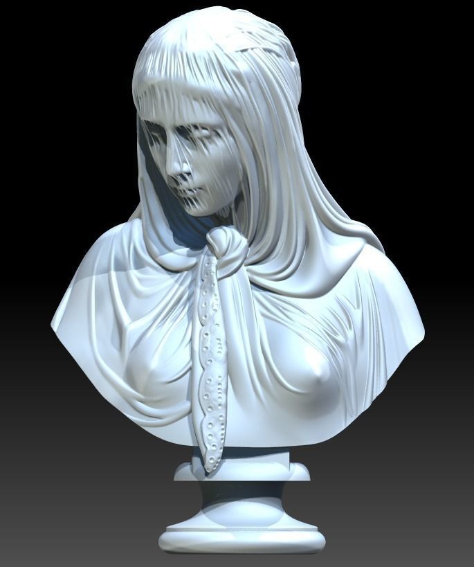 The Veiled woman of Giovanni Battista Lombardi 3D print model 3D print model_19